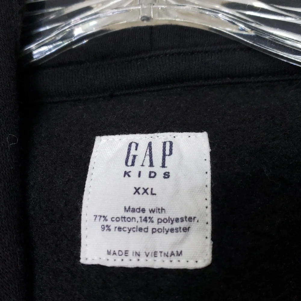 GAP Kids Black Sequin Reversible Skeleton Hoodie Size XXL Halloween